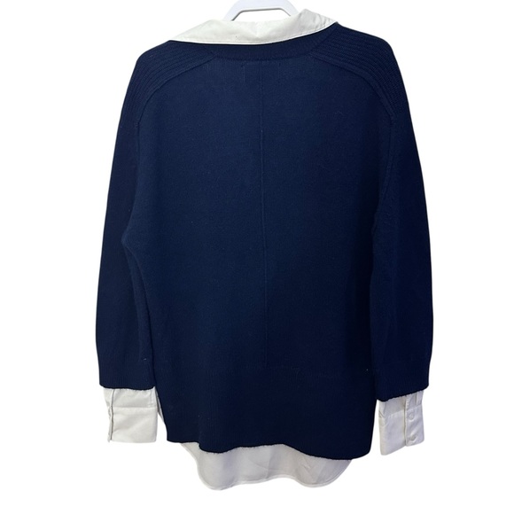 Brochu Walker V-Neck Layered Pullover Cashmere Wool Blend - Picture 3 of 7